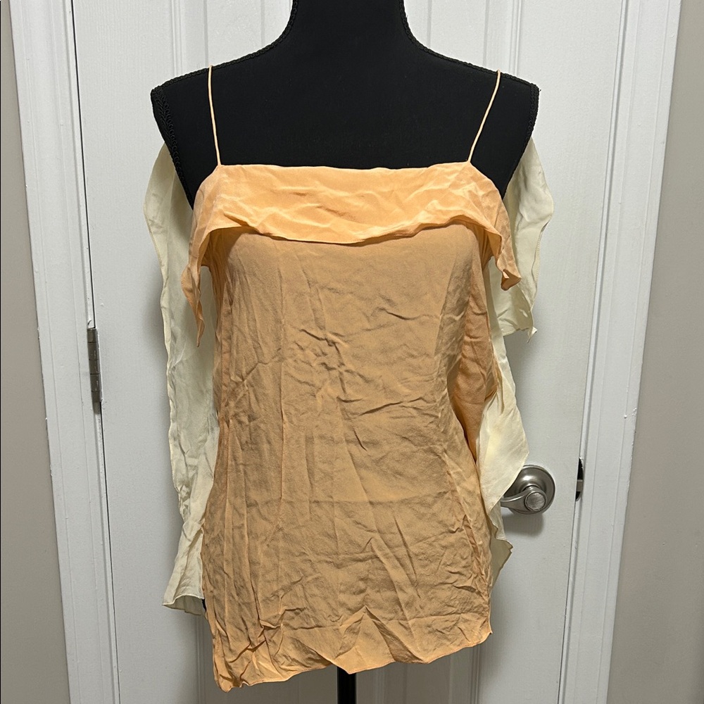 Philip Lim | Women's Peach and Cream Spaghetti Strap Top